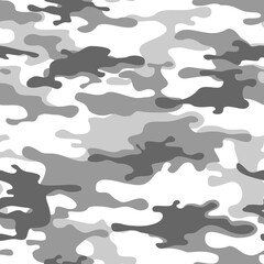 Camouflage seamless pattern gray. Abstract camo. Military texture. Print on fabric on clothes. Vector illustration