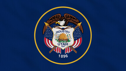 Utah State - USA - Crumpled Fabric Flag. USA Flag. State of Utah Flag. North America Flags. Celebration. Patriots. Surface Texture. Background Fabric.