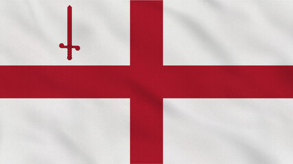 Obraz premium London - UK - Crumpled Fabric Flag. London Flag. United Kingdom Flag. Europe Flags. Celebration. Surface Texture. Background Fabric.