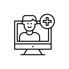 Add User Vector Outline icon style illustration. 