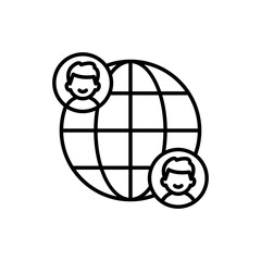 Worldwide Vector Outline icon style illustration. 
