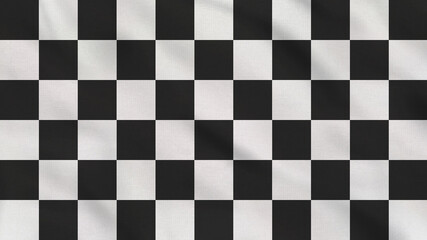 Obraz premium Check Flag Crumpled Fabric. Celebration. Championship. Winner. Surface Texture. Background Fabric.