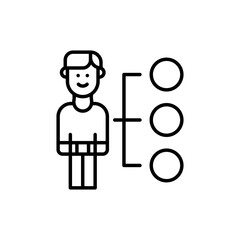 Obraz premium Hierarchy Vector Outline icon style illustration. 