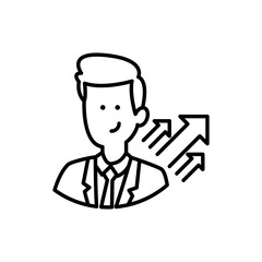 Businessman Vector Outline icon style illustration. 