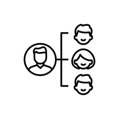 Organization Structure Vector Outline icon style illustration. 