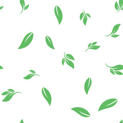 Fototapeta premium Leaves seamless pattern. Nature texture background. Leaf vector icon.