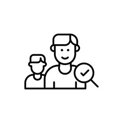 Find Person Vector Outline icon style illustration. 