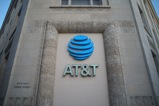 Pasadena, CA, USA - March 10, 2021: image of the AT&T Central Office in the City of Pasadena in Los Angeles County.