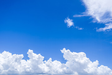 Blue sky with white clouds in fresh day.