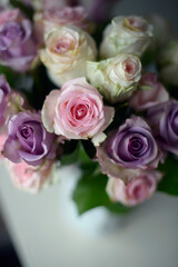 pastel pink and purple roses 