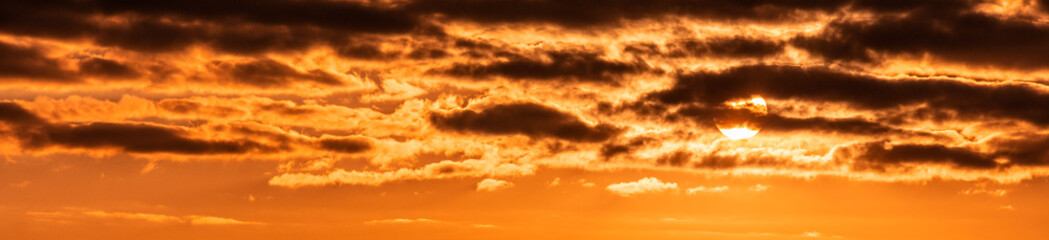 Panoramic Sunset and Clouds Panorama Web Banner Header