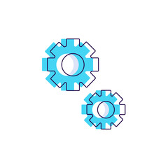 Obraz premium Gear mechanism wheels icon simple flat vector