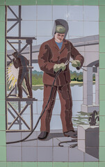 Panel "Welders" is lined with ceramic tiles