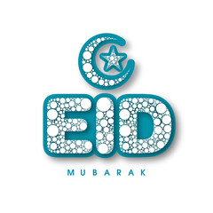 Eid Mubarak greeting card for the Muslim community festival celebration.