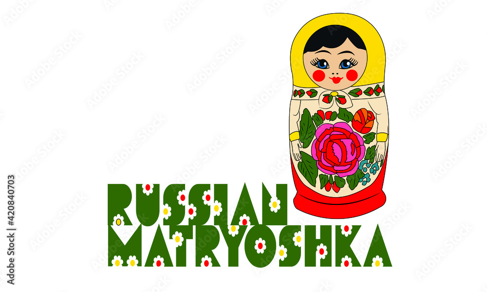 Wall mural Russian wooden traditional national doll Matryoshka doll