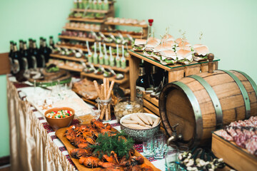 Delicious wedding reception candy bar dessert table