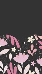 Pink floral background for stories 