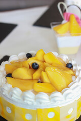Cafe - Tropical Mango Cake with coconut milk cream