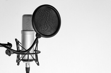 Background with a professional microphone
