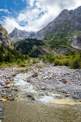 Mountain river in Vanoise national Park valley, French alps