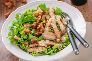 Chicken Salad on a Plate. High quality photo.