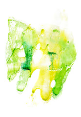 Watercolor blots monotype on white background Акварельные кляксы монотипия на белом фоне