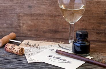 Still Life With Letter And German Word For Invitation