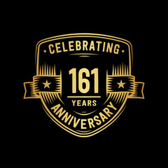 161 years anniversary celebration shield design template. Vector and illustration
