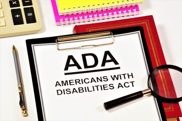 Americans with Disabilities Act. A text label in the program's working folder. Prohibition of...