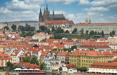 Fototapeta premium Prague Castle and Saint Vitus Cathedral cityscape Czech republic