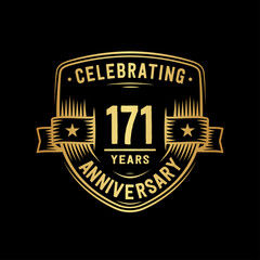 171 years anniversary celebration shield design template. Vector and illustration
