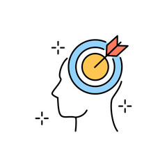 Goals olor line icon. Pictogram for web page, mobile app, promo.