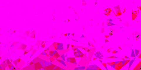 Dark pink, yellow vector texture with random triangles.