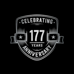 Obraz premium 177 years anniversary celebration shield design template. Vector and illustration 