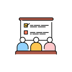 Employee development olor line icon. Pictogram for web page, mobile app, promo.