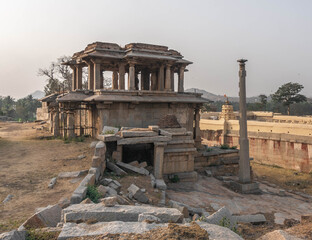 Hemakuta Hill Temple Complex in Hampi. India