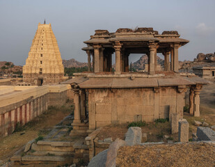 Hemakuta Hill Temple Complex in Hampi. India