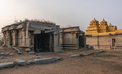 Hemakuta Hill Temple Complex in Hampi. India