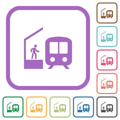 Train station simple icons