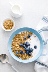 Granola with yogurt and blueberry