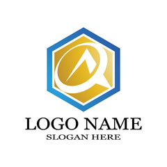 A Letter Logo Template vector icon illustration design