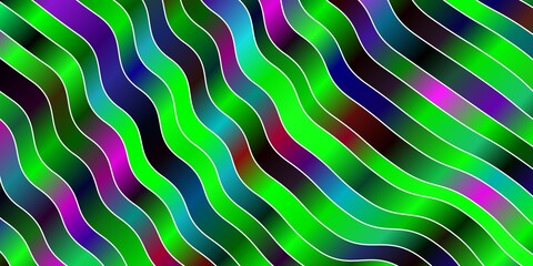 Dark Multicolor vector background with lines.