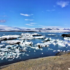 A view of the Jokulsarlon Glacier Lagoon in Iceland