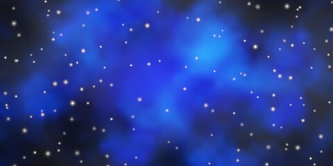Naklejka na ściany i meble Dark BLUE vector layout with bright stars.