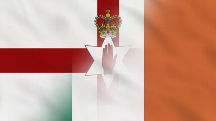 Northern Ireland Crumpled Fabric Flag. Northern Ireland Flag. Europe Flags. Celebration. Flag Day. Patriots. Surface Texture. Background Fabric.