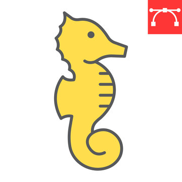 recommend clip art: Seahorse color line icon, sea and ocean animals, sea horse vector icon, vector graphics, editable stroke filled outline sign, eps 10.