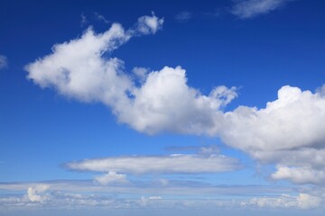 White clouds background. White clouds, blue sky texture.