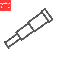 Spyglass line icon, sea and optical, telescope vector icon, vector graphics, editable stroke outline sign, eps 10.