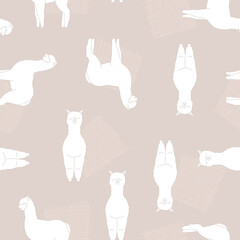 Naklejka na ściany i meble Cute Lama seamless pattern. Design for fabric, textile, wallpaper and decor.