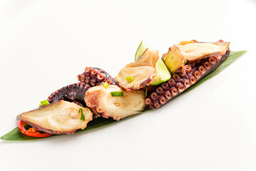 seafood nigiri on the white plate